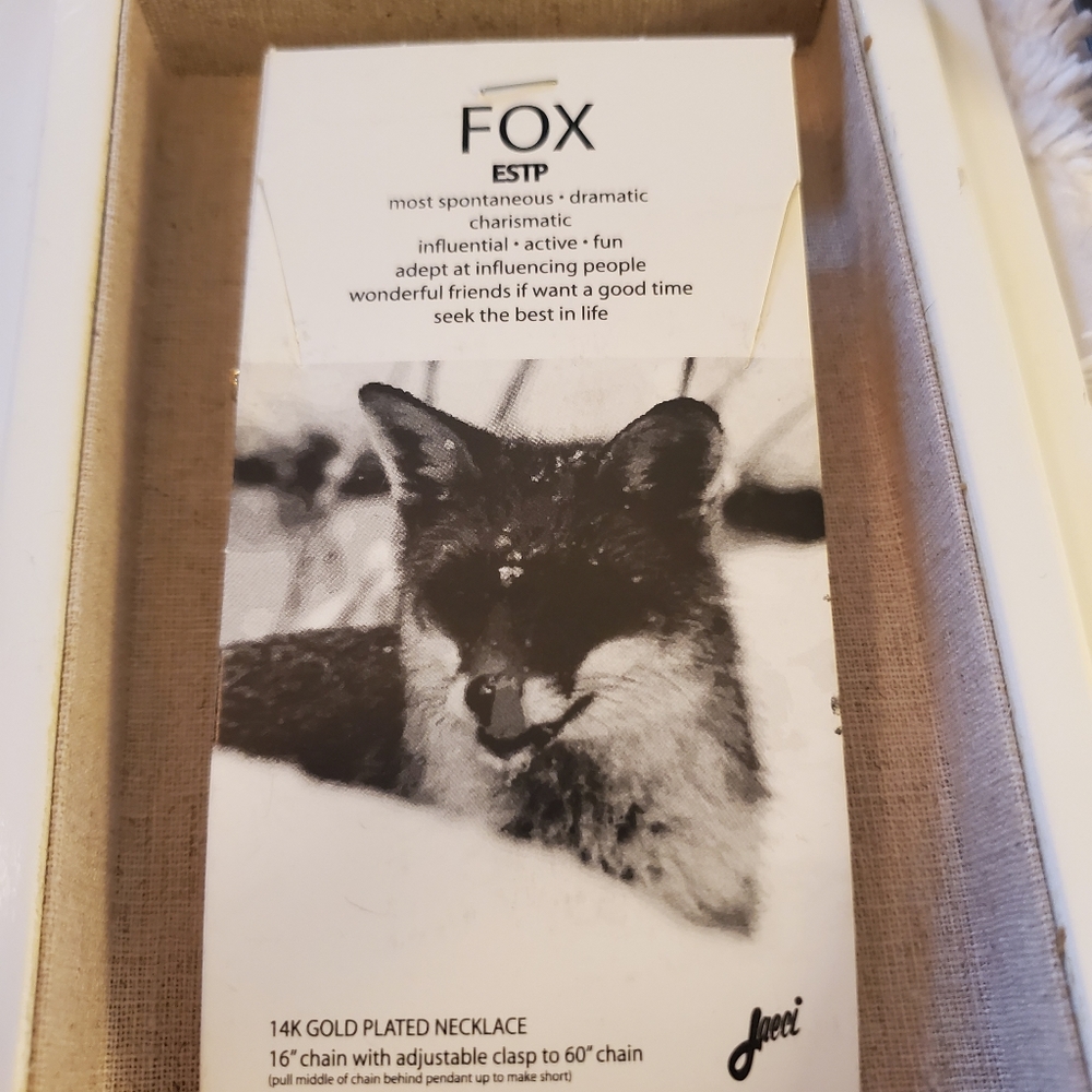 ESTP fox necklace GOLD tone